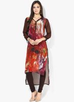 Raindrops Pink Digital Print Georgette Kurta