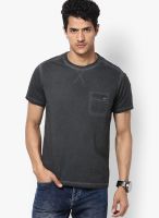 Riot Jeans Grey Solid Round Neck T-Shirts
