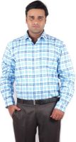 RIPARV Men's Checkered Formal Blue Shirt
