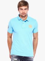 Rookies Blue Solid Polo T-Shirt