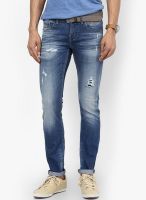 Rookies Washed Blue Slim Fit Jeans