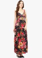 Rose Vanessa Black Colored Printed Maxi Dress