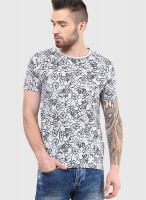 Selected Light Grey Printed Round Neck T-Shirts