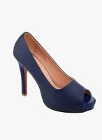Shuz Touch Navy Blue Peep Toes