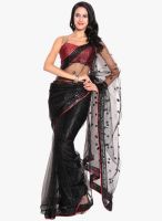Silk Bazar Black Embellished Saree
