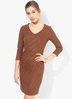 Sisley Orange Colored Printed Bodycon Dress Sisley Orange Colored Printed Bodycon Dress