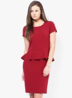 Sisley Red Colored Printed Shift Dress