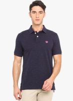 Smokestack Navy Blue Solid Polo T-Shirt