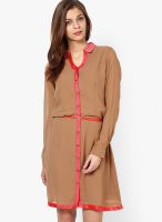 Soie Beige Shift Dress