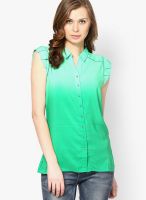 Soie Green Collared Ombre Shirt