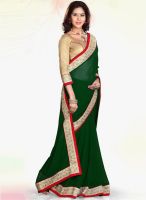 Sourbh Sarees Green Embroidered Saree