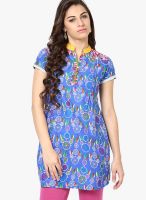 Span Blue Printed Kurta