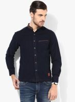 Spykar Navy Blue Regular Fit Casual Shirt