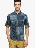Status Quo BLUE WASHED REGULAR FIT CASUAL SHIRT