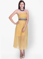 Sugar Her Beige Colored Solid Maxi Dress