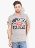 Superdry Grey Printed Round Neck T-Shirt