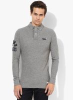 Superdry Grey Solid Polo T-Shirt