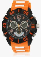 Swiss Design Swiss Design Analog & Digital Black Orange Watch