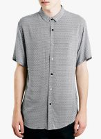 TOPMAN Black Printed Slim Fit Casual Shirt