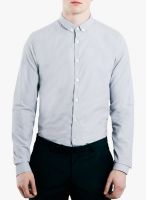 TOPMAN Grey Striped Slim Fit Formal Shirt