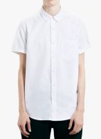 TOPMAN White Solid Slim Fit Casual Shirt