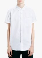 TOPMAN White Solid Slim Fit Casual Shirt