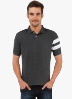 The Cotton Company Grey Solid Polo T-Shirt