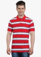 The Cotton Company Red Striped Polo T-Shirt