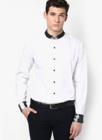 The Design Factory Solid White Casual Shirt