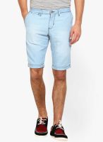 The Indian Garage Co. Solid Blue Shorts