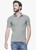 Tinted Grey Solid Polo T-Shirt