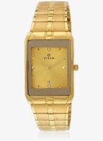 Titan 9151Ym03 Golden/Golden Analog Watch