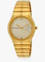 Titan 9314Ym02 Golden/White Analog Watch