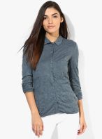 Tom Tailor Grey Colored Solid Shirt