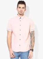 Tom Tailor Peach Solid Regular Fit Casual Shirt