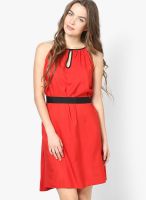 Tops And Tunics Red Colored Solid Shift Dress