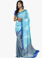 Triveni Sarees Blue Printed Casual Saree