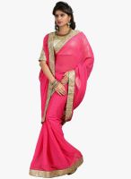 Triveni Sarees Pink Embroidered Saree