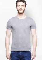 United Colors of Benetton Grey Printed Round Neck T-Shirts