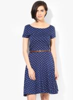 United Colors of Benetton Navy Blue Colored Printed Shift Dress
