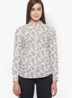 United Colors of Benetton Off White Full sleeve Printed Shirt
