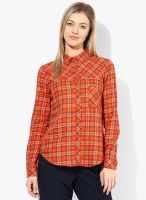 United Colors of Benetton Orange Checked Shirt
