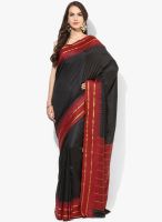 Urban Vastra Black Solid Crepe Saree