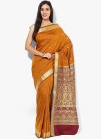 Urban Vastra Mustard Yellow Embellished Saree