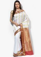 Urban Vastra White Embellished Saree