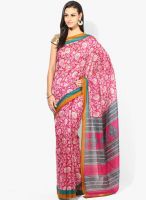 Vaishali Pink Printed Silk Blend Saree