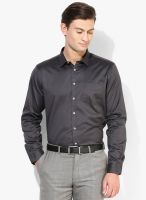 Van Heusen Dark Grey Solid Slim Fit Formal Shirt