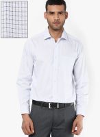 Van Heusen Light Blue Check Regular Fit Formal Shirt