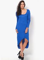 Vero Moda Blue Colored Solid Asymmetric Dress