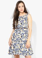 Vero Moda White Colored Printed Skater Dress